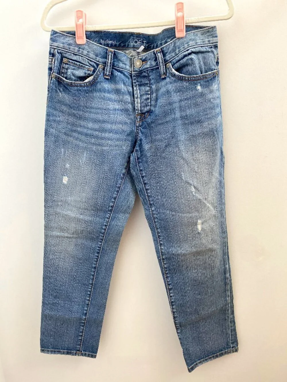 Loft Medium Wash Boyfriend Fit Button Fly Jeans Size 2